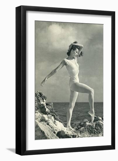 Modern Dancer on Rocks-null-Framed Art Print