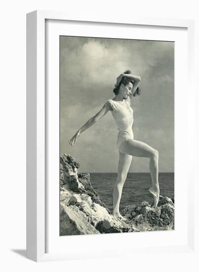 Modern Dancer on Rocks-null-Framed Art Print