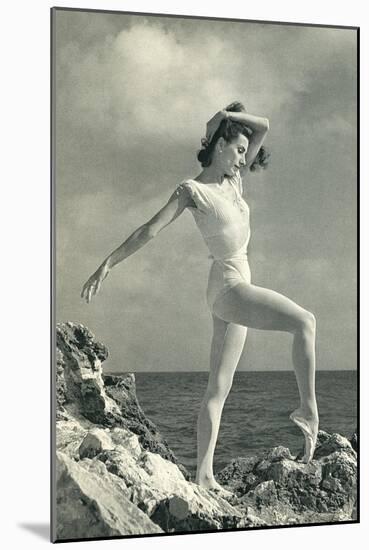 Modern Dancer on Rocks-null-Mounted Art Print