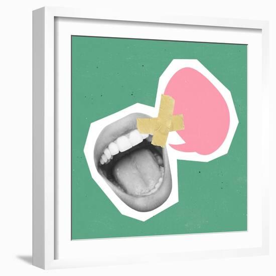 Modern Design, Contemporary Art Collage. Inspiration, Idea, Trendy Urban Magazine Style. Open Mouth-master1305-Framed Photographic Print