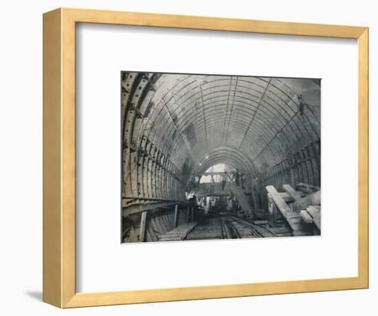 Modern Emulation of Piranesi: No. 3 escalator tunnel at Piccadilly Circus Station, 1929-Unknown-Framed Photographic Print