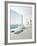 Modern Floor Bathtub Against Huge Window with Seascape View-PlusONE-Framed Photographic Print