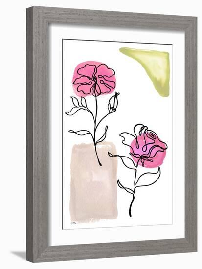 Modern Floral Line I-Elizabeth Medley-Framed Art Print