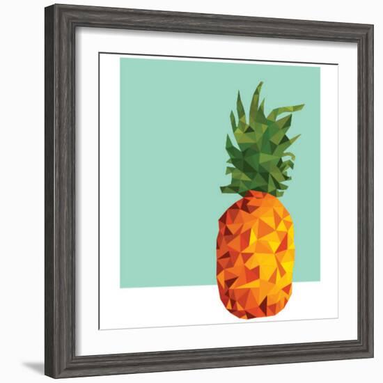 Modern Geometric Pineapple-cienpies-Framed Art Print