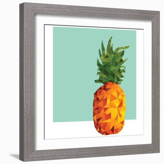 Modern Geometric Pineapple-cienpies-Framed Art Print