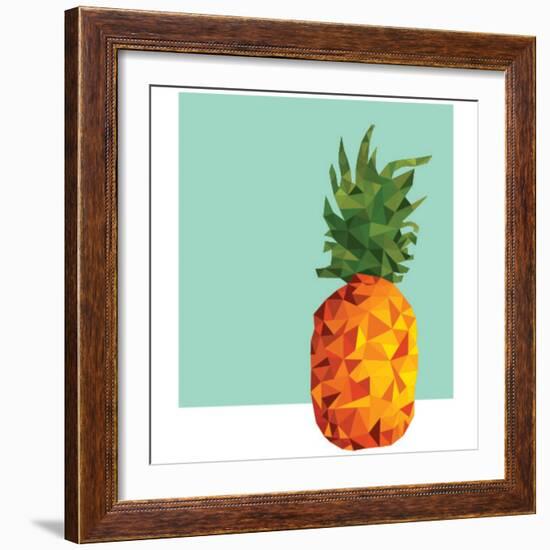 Modern Geometric Pineapple-cienpies-Framed Art Print