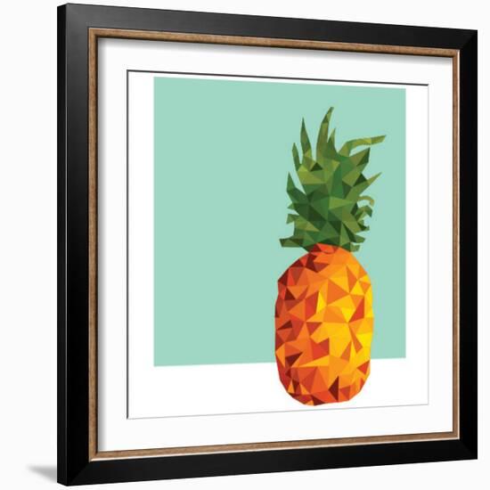 Modern Geometric Pineapple-cienpies-Framed Art Print