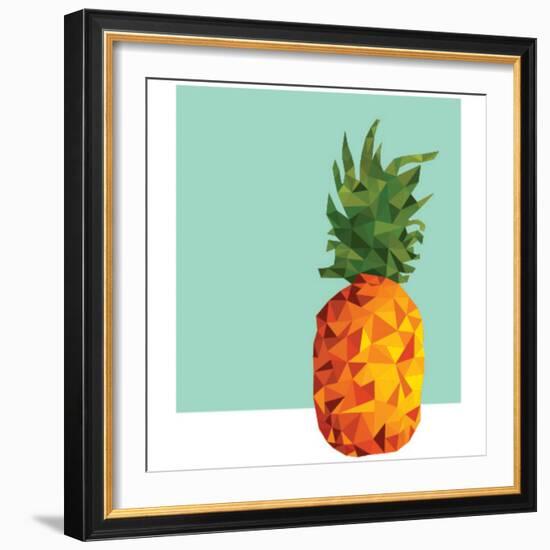 Modern Geometric Pineapple-cienpies-Framed Art Print