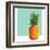 Modern Geometric Pineapple-cienpies-Framed Art Print