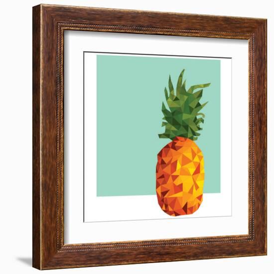 Modern Geometric Pineapple-cienpies-Framed Art Print