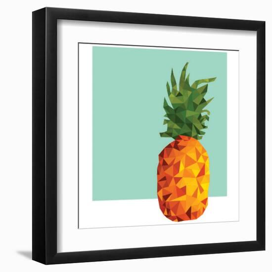 Modern Geometric Pineapple-cienpies-Framed Art Print