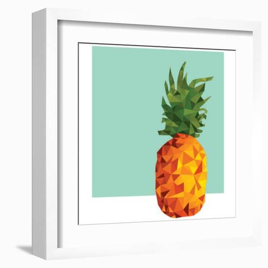 Modern Geometric Pineapple-cienpies-Framed Art Print