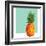 Modern Geometric Pineapple-cienpies-Framed Art Print