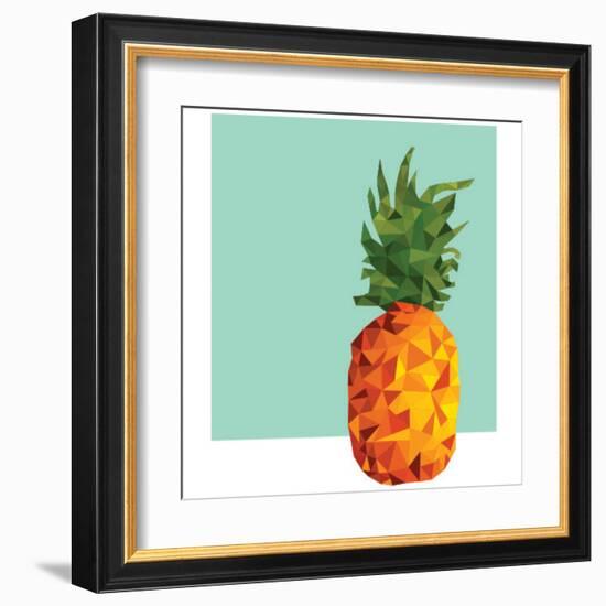 Modern Geometric Pineapple-cienpies-Framed Art Print