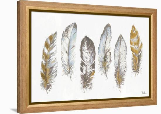 Modern Gold Feathers Panel-Patricia Pinto-Framed Stretched Canvas