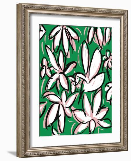 Modern Green Floral-Jan Weiss-Framed Art Print