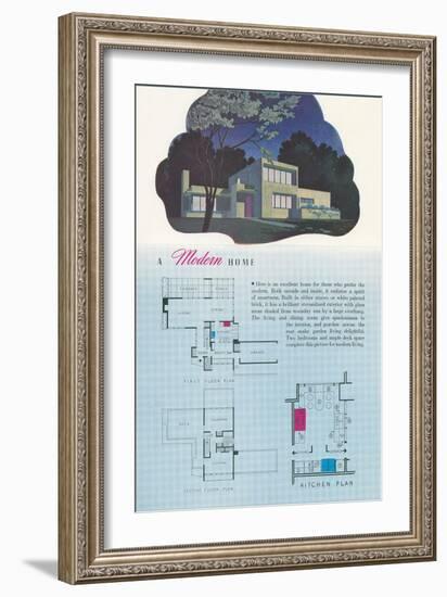 Modern Home and Floor Plan-null-Framed Art Print