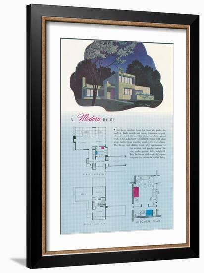 Modern Home and Floor Plan-null-Framed Art Print