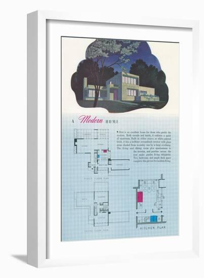 Modern Home and Floor Plan-null-Framed Art Print