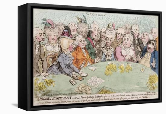 Modern Hospitality, or a Friendly Party in High Life, Published by Hannah Humphrey in 1792-James Gillray-Framed Premier Image Canvas