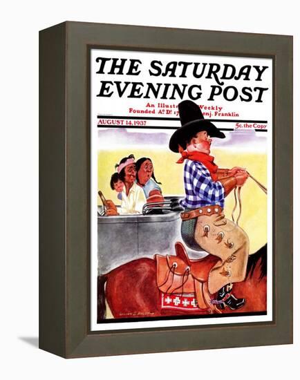 "Modern Indians and Dude," Saturday Evening Post Cover, August 14, 1937-William Bailey-Framed Premier Image Canvas