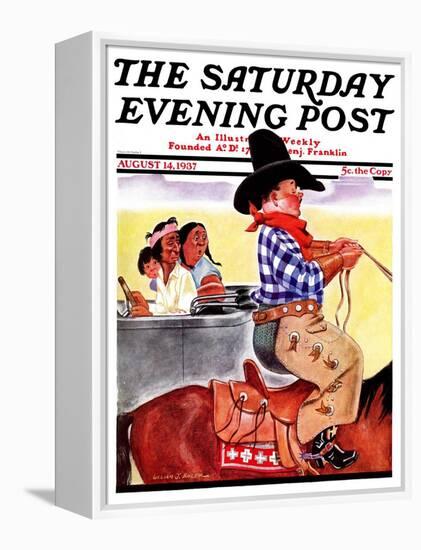 "Modern Indians and Dude," Saturday Evening Post Cover, August 14, 1937-William Bailey-Framed Premier Image Canvas