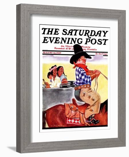 "Modern Indians and Dude," Saturday Evening Post Cover, August 14, 1937-William Bailey-Framed Giclee Print