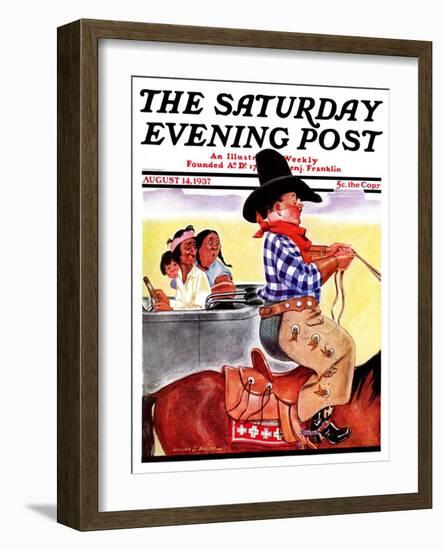 "Modern Indians and Dude," Saturday Evening Post Cover, August 14, 1937-William Bailey-Framed Giclee Print