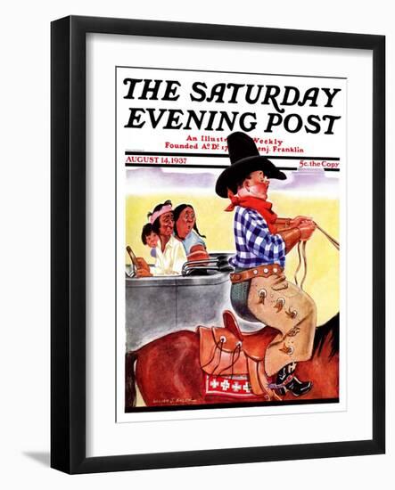 "Modern Indians and Dude," Saturday Evening Post Cover, August 14, 1937-William Bailey-Framed Giclee Print