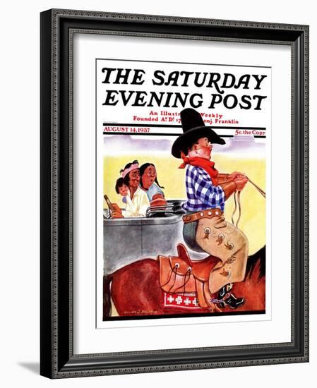 "Modern Indians and Dude," Saturday Evening Post Cover, August 14, 1937-William Bailey-Framed Giclee Print