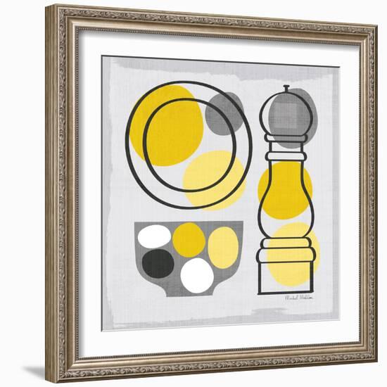 Modern Kitchen Square II Yellow-Michael Mullan-Framed Art Print