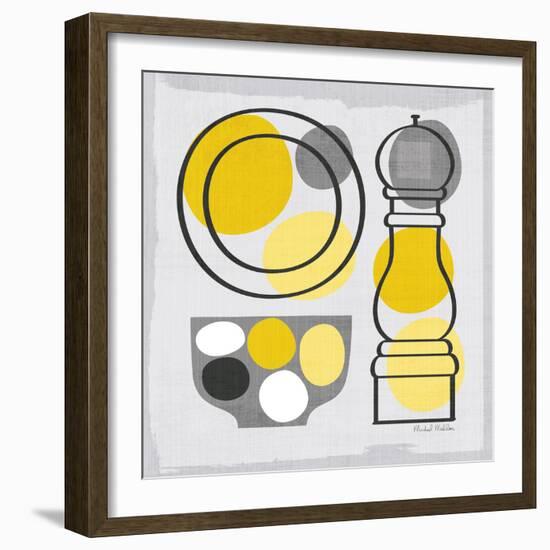 Modern Kitchen Square II Yellow-Michael Mullan-Framed Art Print