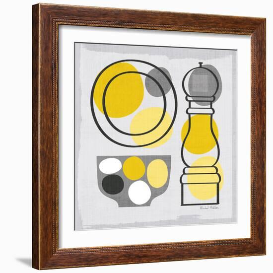 Modern Kitchen Square II Yellow-Michael Mullan-Framed Art Print