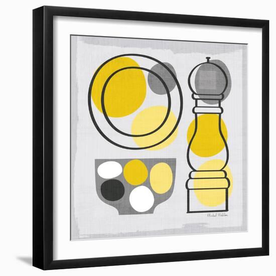 Modern Kitchen Square II Yellow-Michael Mullan-Framed Art Print