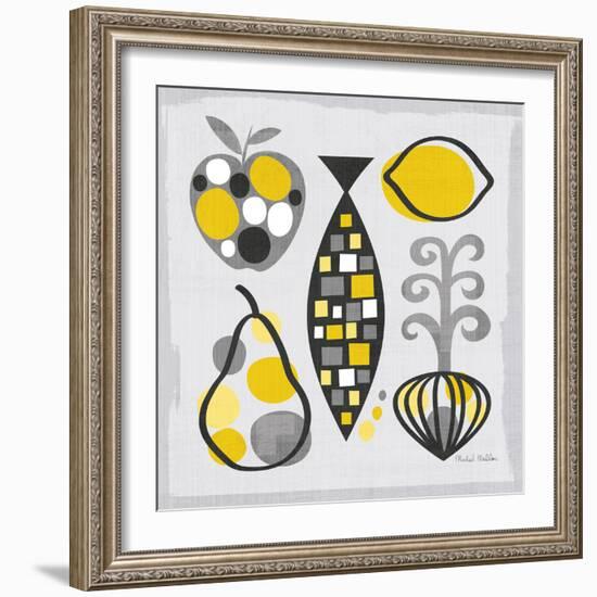 Modern Kitchen Square III Yellow-Michael Mullan-Framed Art Print