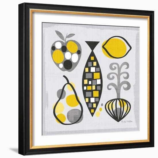 Modern Kitchen Square III Yellow-Michael Mullan-Framed Art Print