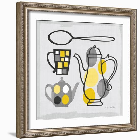 Modern Kitchen Square IV Yellow-Michael Mullan-Framed Art Print