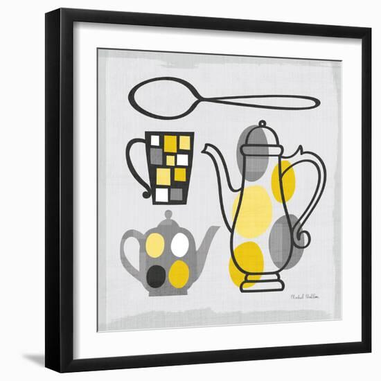 Modern Kitchen Square IV Yellow-Michael Mullan-Framed Art Print