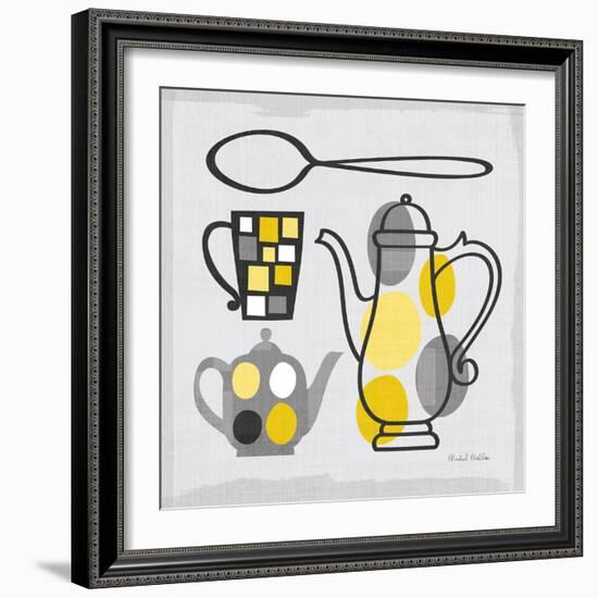 Modern Kitchen Square IV Yellow-Michael Mullan-Framed Art Print