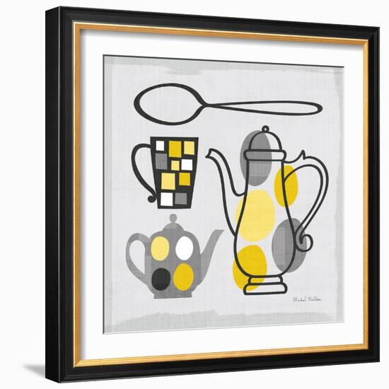 Modern Kitchen Square IV Yellow-Michael Mullan-Framed Art Print