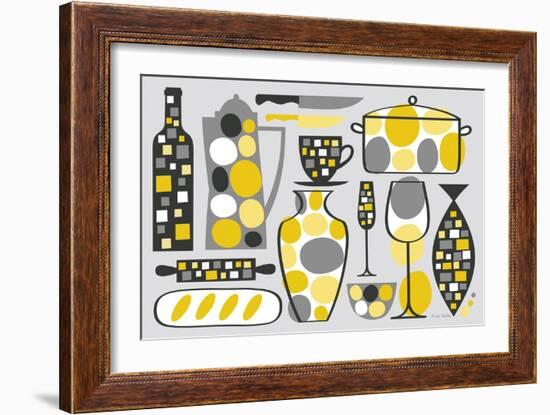 Modern Kitchen V Yellow-Michael Mullan-Framed Art Print