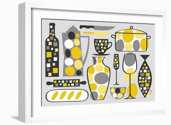 Modern Kitchen V Yellow-Michael Mullan-Framed Art Print