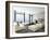 Modern Living Room with Huge Windows and Concrete Stone Wall-PlusONE-Framed Photographic Print