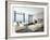 Modern Living Room with Huge Windows and Concrete Stone Wall-PlusONE-Framed Photographic Print