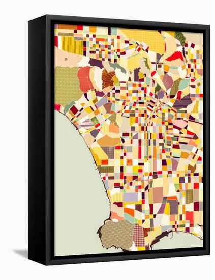 Modern Los Angeles Map-Nikki Galapon-Framed Stretched Canvas