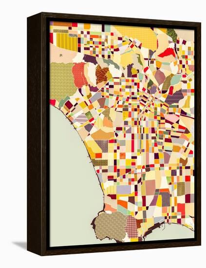 Modern Los Angeles Map-Nikki Galapon-Framed Stretched Canvas