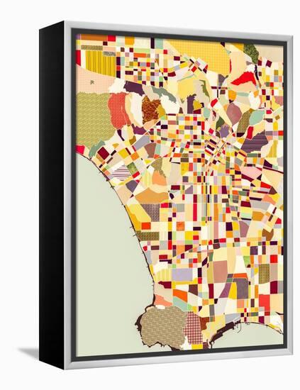 Modern Los Angeles Map-Nikki Galapon-Framed Stretched Canvas