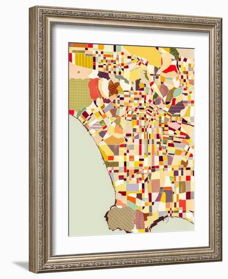 Modern Los Angeles Map-Nikki Galapon-Framed Art Print