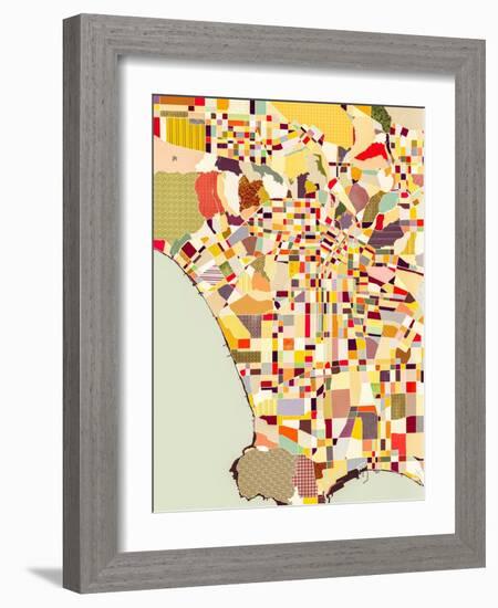 Modern Los Angeles Map-Nikki Galapon-Framed Art Print