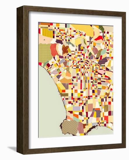 Modern Los Angeles Map-Nikki Galapon-Framed Art Print